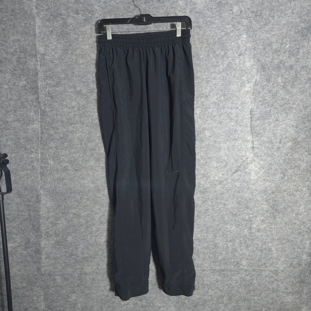 Nike Track Pants Mens M Black Zipper Ankle Elastic Waist Lightweight Athletic